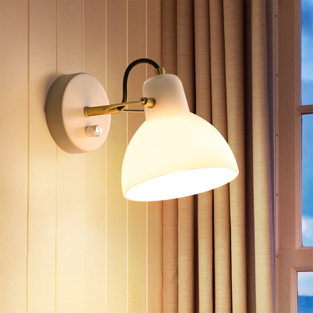 Lampsmodern Wall Light Fixtures Minimalist Simple White Glass Bedside Wall  Lamp For Bedroom Wall Sconces