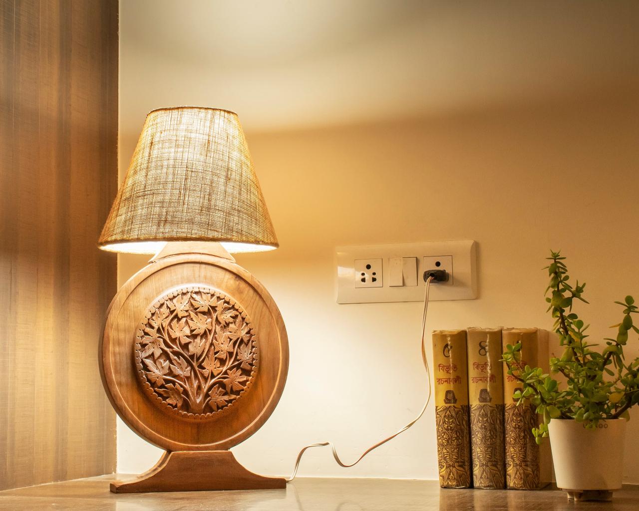 Mid-century Modern Wooden Table Lamp Set of 2- Cozy Bedside Lamp or a Moody Desk  Lamp- Art Deco Table Lamp Base- US/UK/EU Plug Options Given - Etsy